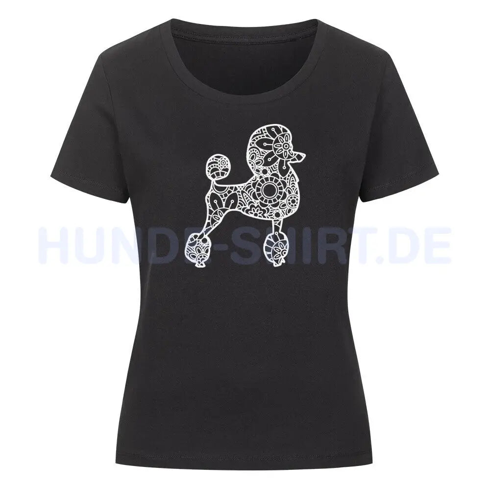 Premium Organic Damen-Shirt "Königspudel pur" Schwarz – hunde-shirt.de