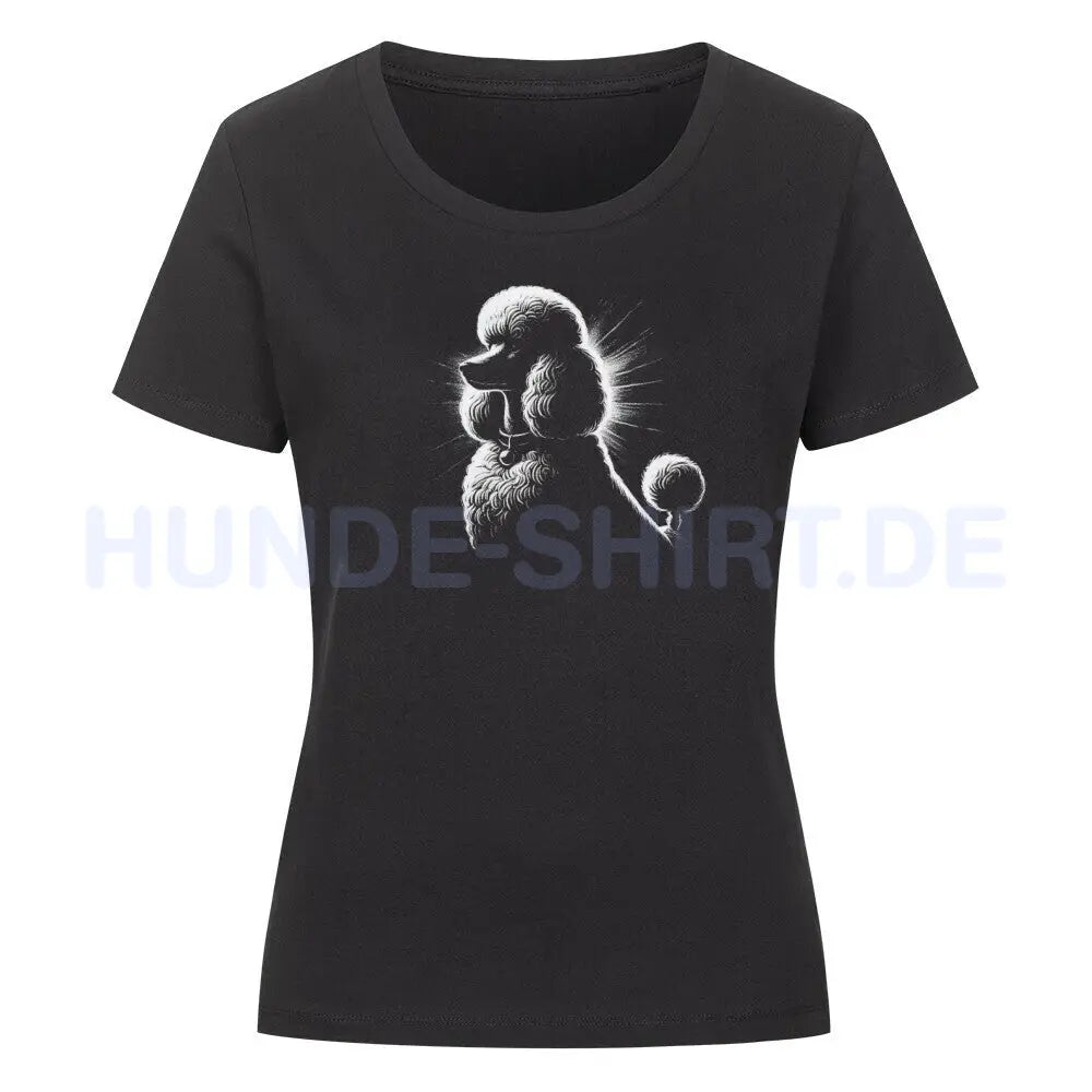 Premium Organic Damen-Shirt "Königspudel Shine" Schwarz – hunde-shirt.de