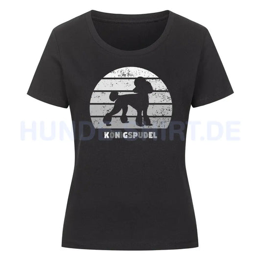 Premium Organic Damen-Shirt "Königspudel" Schwarz – hunde-shirt.de