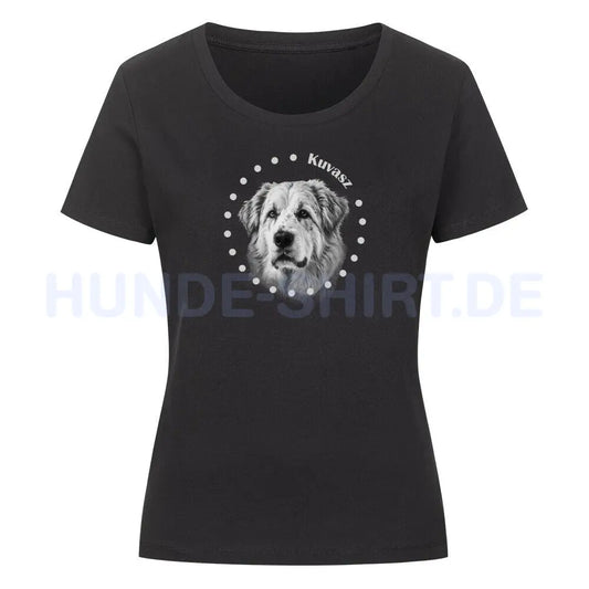 Premium Organic Damen-Shirt "Kuvasz R" Schwarz – hunde-shirt.de