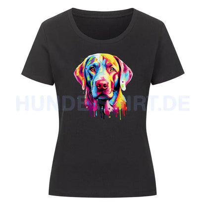 Premium Organic Damen-Shirt "Labrador Paint" Schwarz – hunde-shirt.de