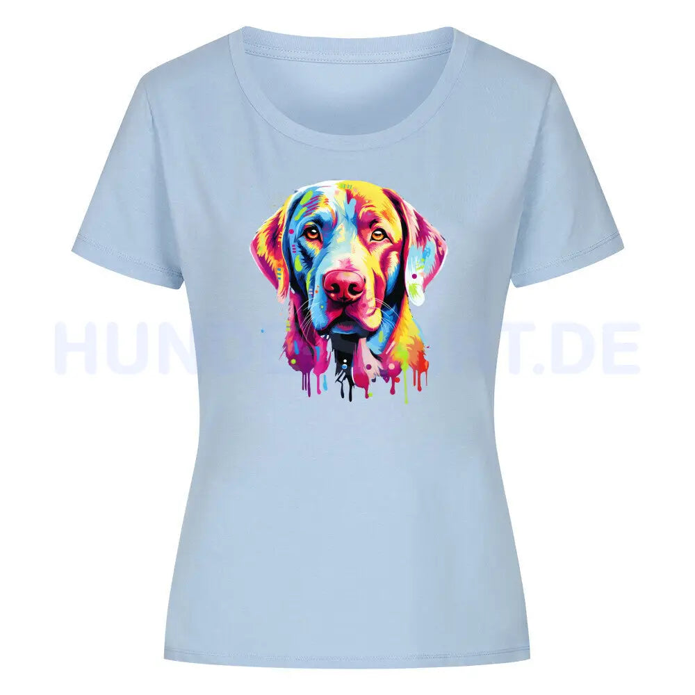 Premium Organic Damen-Shirt "Labrador Paint" Sky Blue – hunde-shirt.de