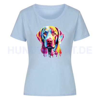 Premium Organic Damen-Shirt "Labrador Paint" Sky Blue – hunde-shirt.de