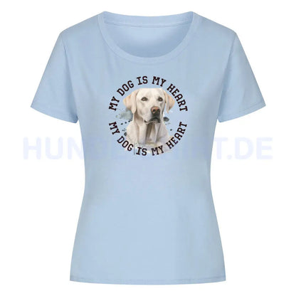 Premium Organic Damen-Shirt "Labrador Retriever HEART" Sky Blue – hunde-shirt.de