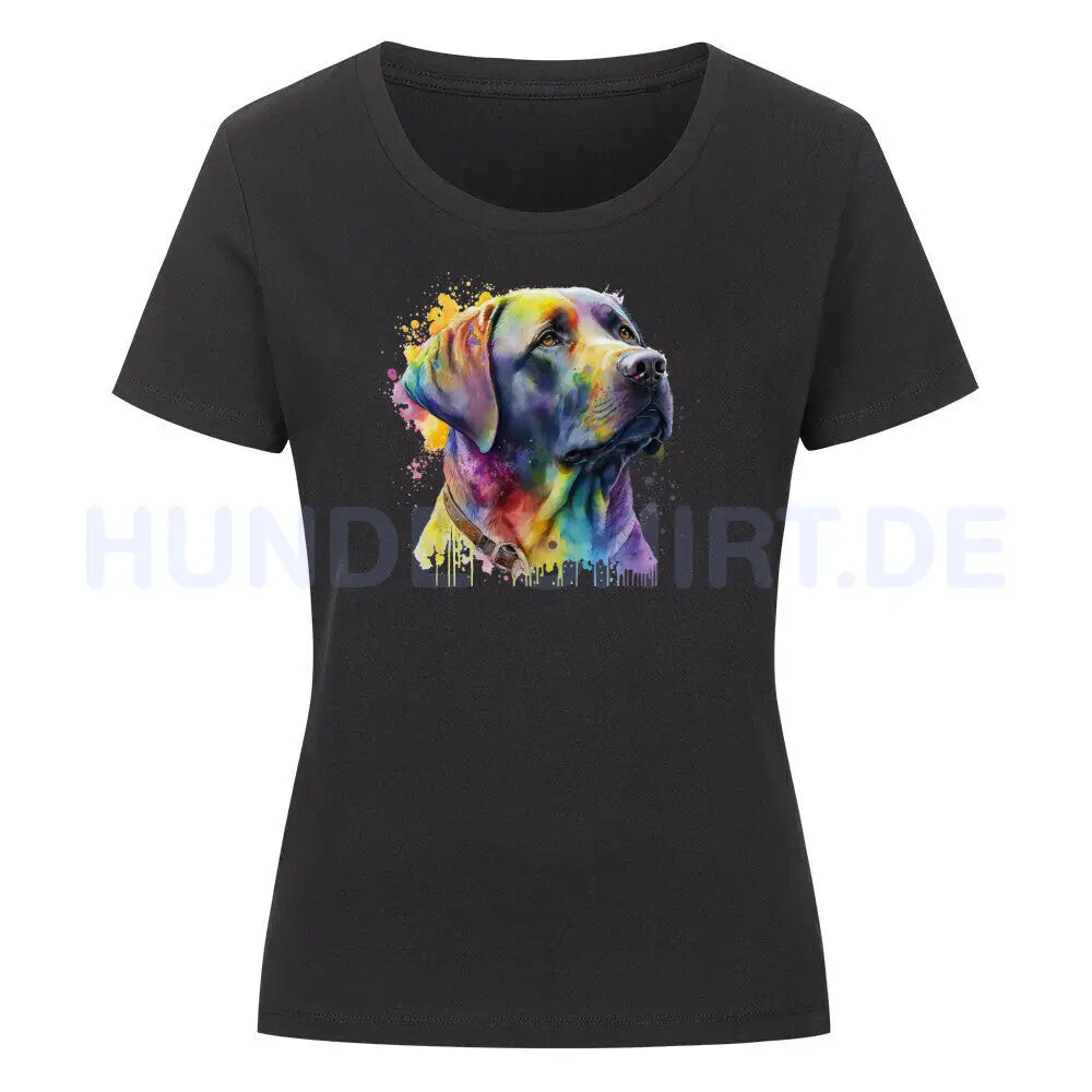 Premium Organic Damen-Shirt "Labrador Splash" Schwarz – hunde-shirt.de