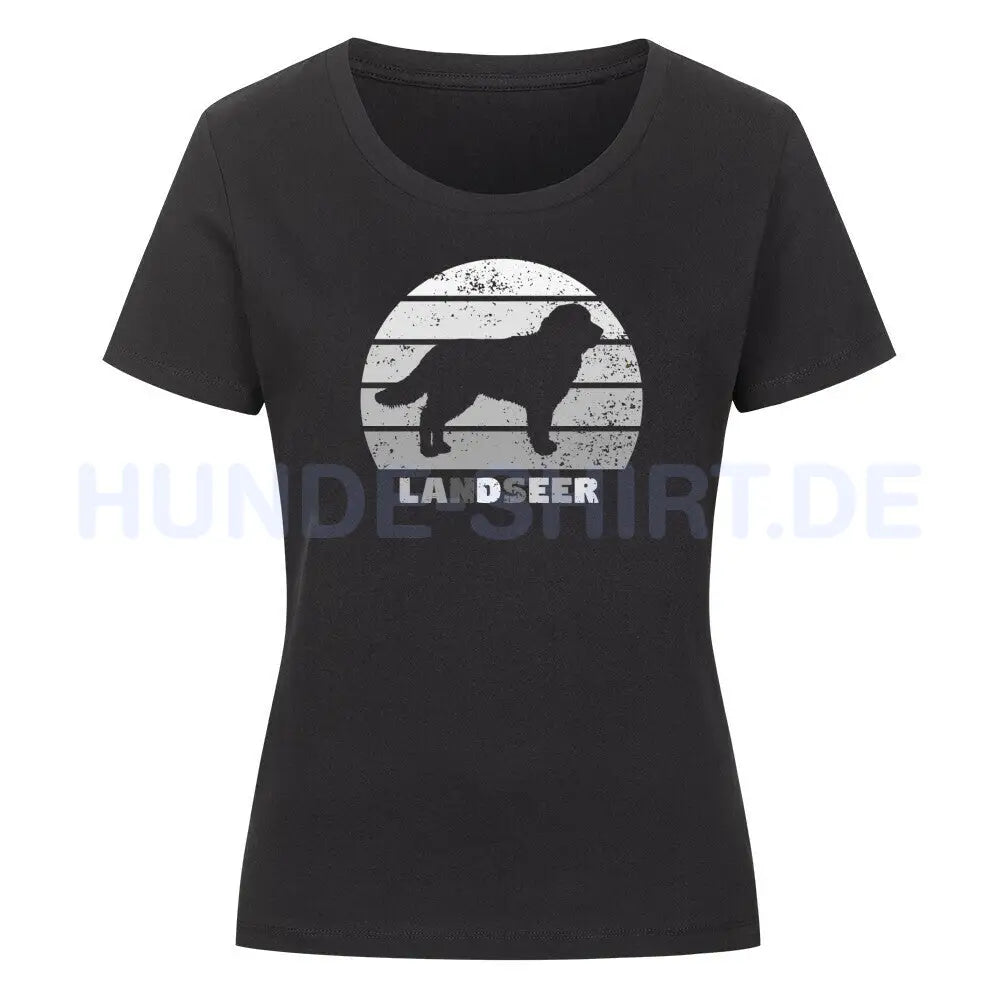 Premium Organic Damen-Shirt "Landseer S" Schwarz – hunde-shirt.de