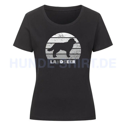 Premium Organic Damen-Shirt "Landseer S" Schwarz – hunde-shirt.de