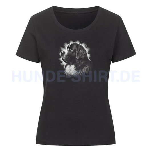 Premium Organic Damen-Shirt "Landseer - Shine" Schwarz – hunde-shirt.de