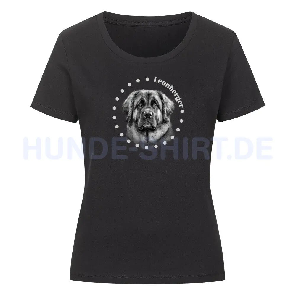 Premium Organic Damen-Shirt "Leonberger R" Schwarz – hunde-shirt.de