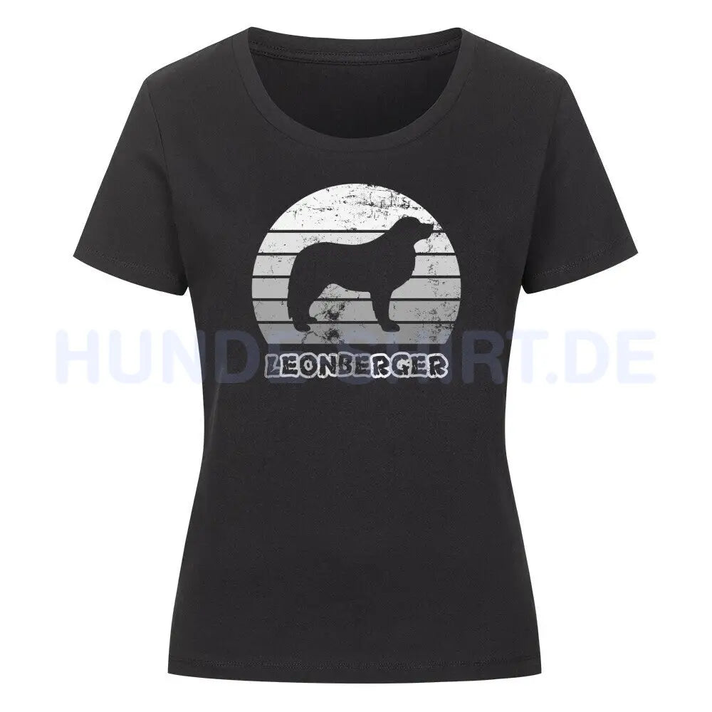 Premium Organic Damen-Shirt "Leonberger S" Schwarz – hunde-shirt.de