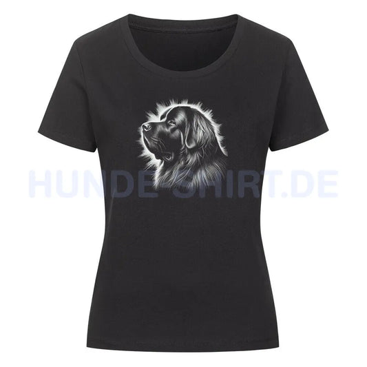 Premium Organic Damen-Shirt "Leonberger - Shine" Schwarz – hunde-shirt.de