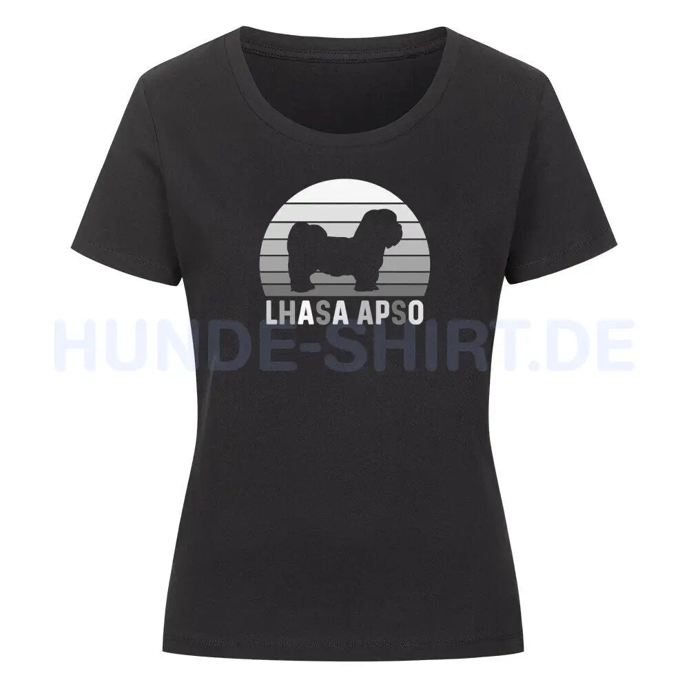 Premium Organic Damen-Shirt "Lhasa Apso S" Schwarz – hunde-shirt.de