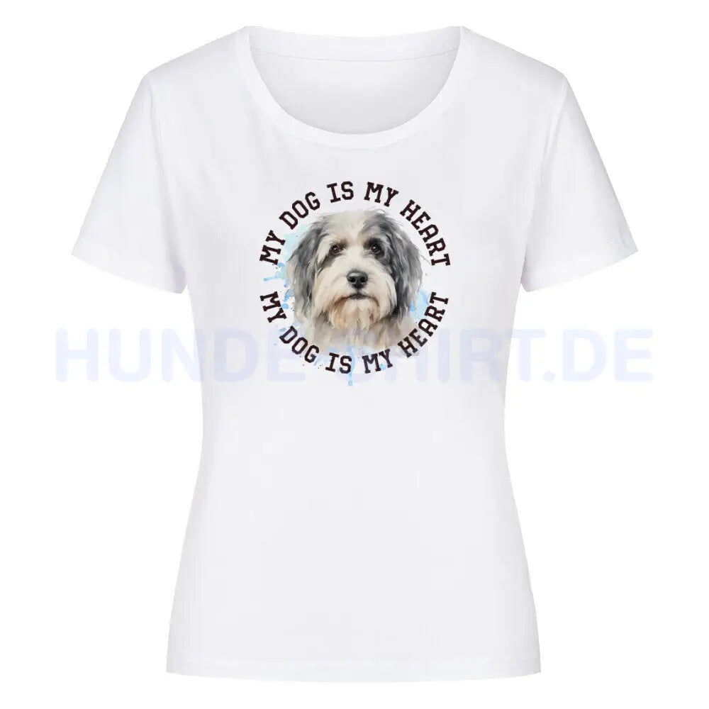 Premium Organic Damen-Shirt "Löwchen HEART" Weiß – hunde-shirt.de