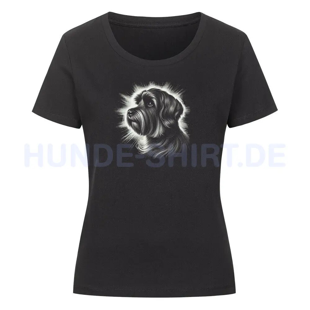 Premium Organic Damen-Shirt "Löwchen - Shine" Schwarz – hunde-shirt.de