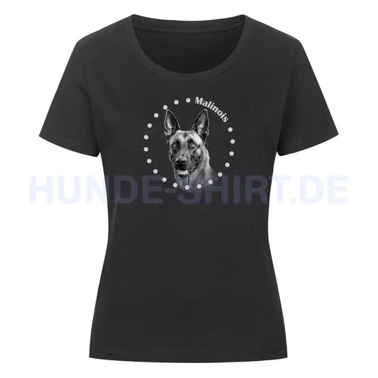 Premium Organic Damen-Shirt "Malinois R" Schwarz – hunde-shirt.de