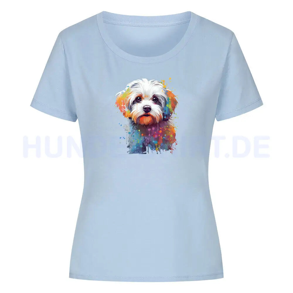 Premium Organic Damen-Shirt "Malteser - Paint" Sky Blue – hunde-shirt.de