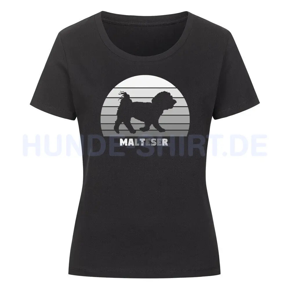 Premium Organic Damen-Shirt "Malteser S" Schwarz – hunde-shirt.de