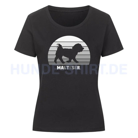 Premium Organic Damen-Shirt "Malteser S" Schwarz – hunde-shirt.de