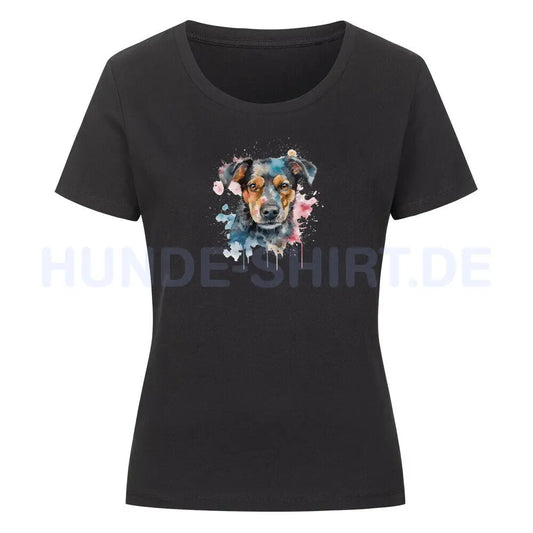 Premium Organic Damen-Shirt "Manchester Terrier - Paint" Schwarz – hunde-shirt.de