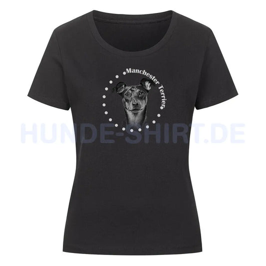 Premium Organic Damen-Shirt "Manchester Terrier R" Schwarz – hunde-shirt.de