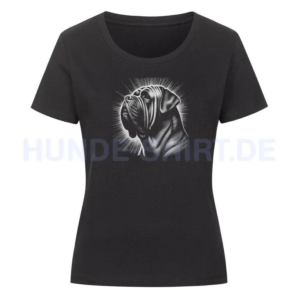 Premium Organic Damen-Shirt "Mastino - Shine" Schwarz – hunde-shirt.de