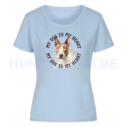 Premium Organic Damen-Shirt "Miniature Bullterrier HEART" Sky Blue – hunde-shirt.de