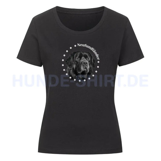 Premium Organic Damen-Shirt "Neufundländer R" Schwarz – hunde-shirt.de