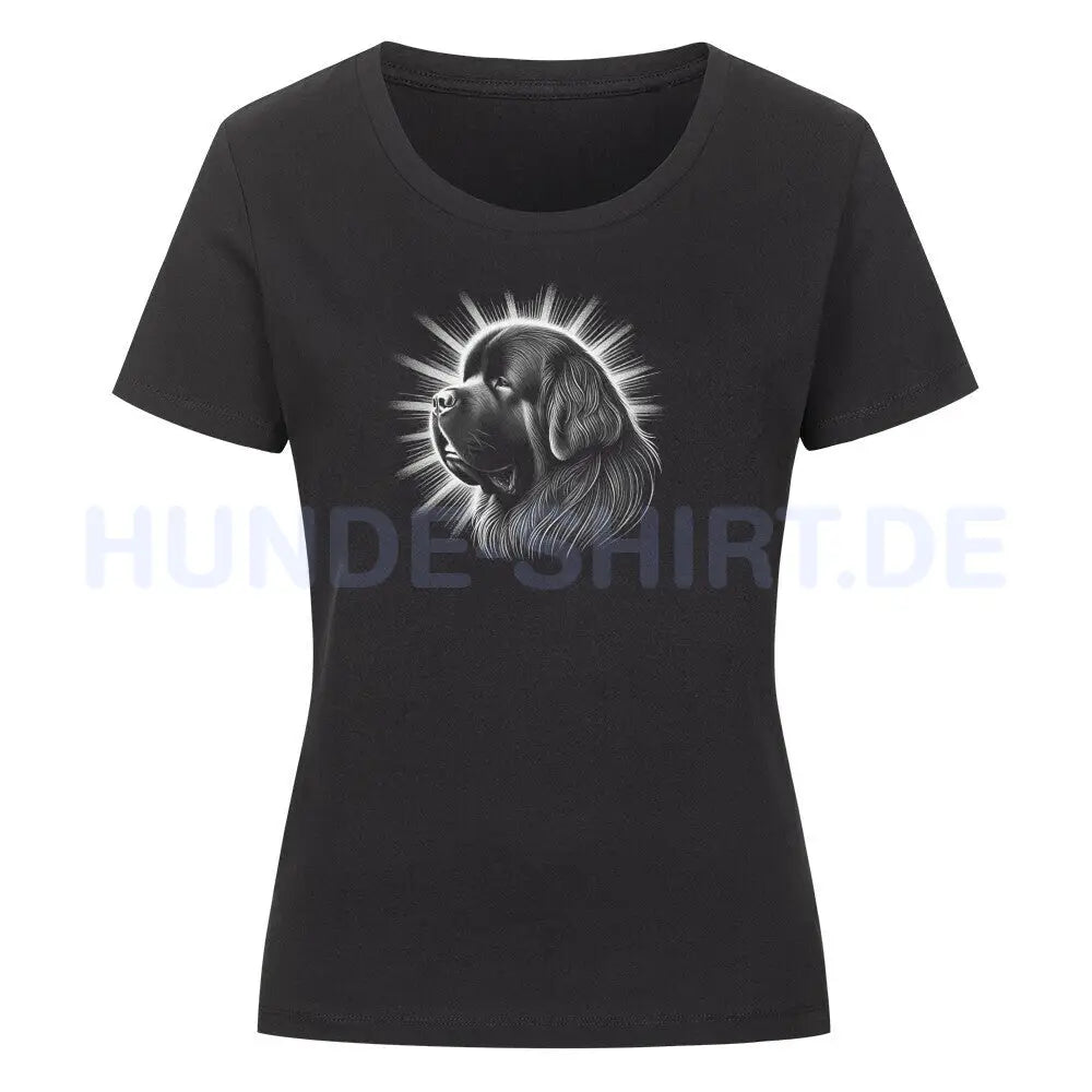 Premium Organic Damen-Shirt "Neufundländer - Shine" Schwarz – hunde-shirt.de