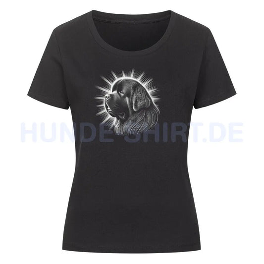 Premium Organic Damen-Shirt "Neufundländer - Shine" Schwarz – hunde-shirt.de