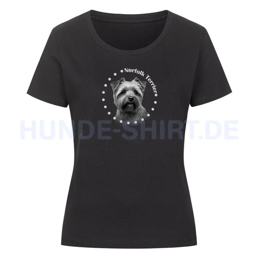 Premium Organic Damen-Shirt "Norfolk Terrier R" Schwarz – hunde-shirt.de