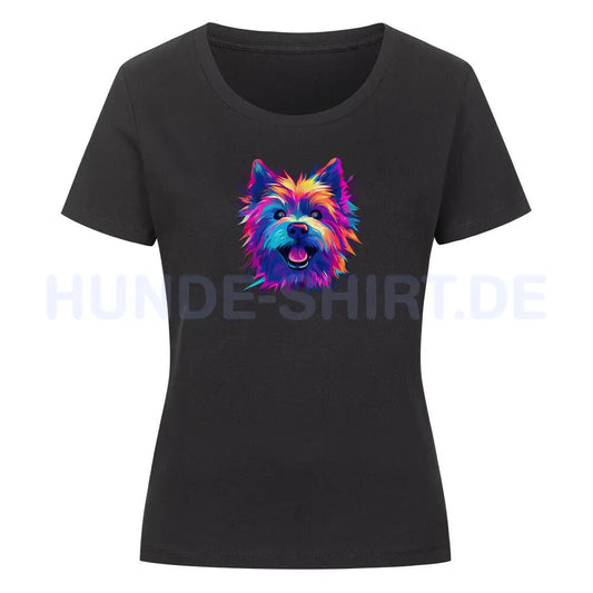 Premium Organic Damen-Shirt "Norwich Terrier - Paint" Schwarz – hunde-shirt.de