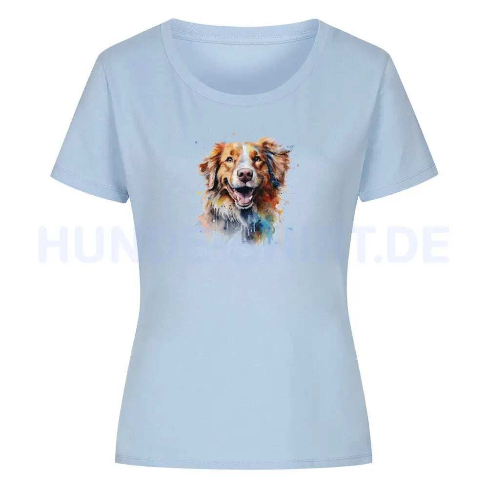 Premium Organic Damen-Shirt "Nova Scotia Paint" Sky Blue – hunde-shirt.de