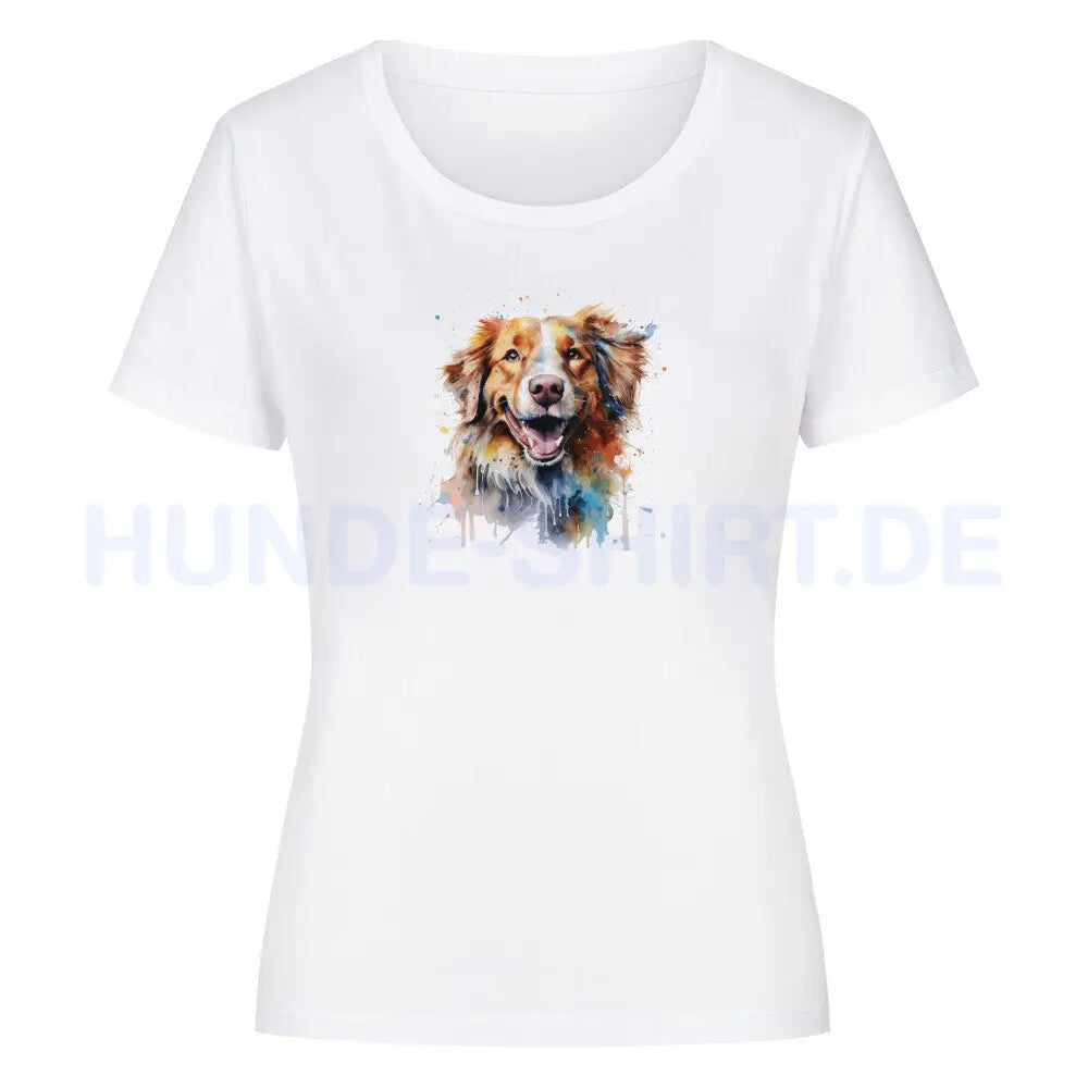 Premium Organic Damen-Shirt "Nova Scotia Paint" Weiß – hunde-shirt.de