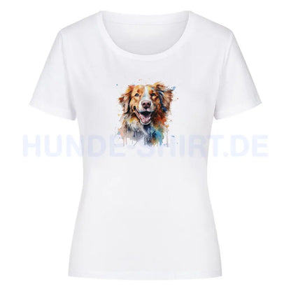 Premium Organic Damen-Shirt "Nova Scotia Paint" Weiß – hunde-shirt.de