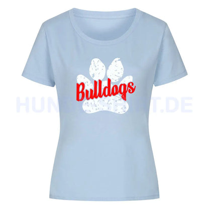 Premium Organic Damen-Shirt " OEB - Bulldogs" Sky Blue – hunde-shirt.de