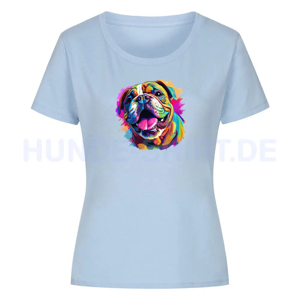 Premium Organic Damen-Shirt "OEB - Paint" Sky Blue – hunde-shirt.de