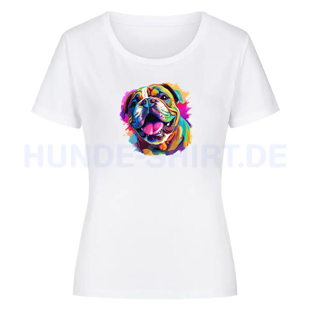 Premium Organic Damen-Shirt "OEB - Paint" Weiß – hunde-shirt.de