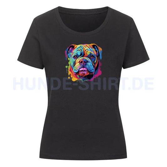 Premium Organic Damen-Shirt "OEB - Splash" Schwarz – hunde-shirt.de