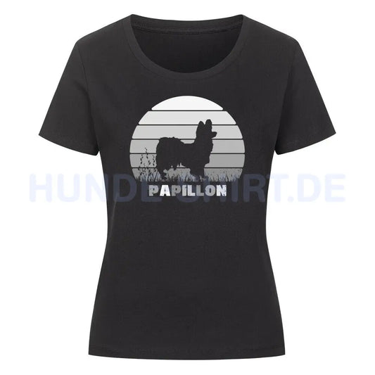 Premium Organic Damen-Shirt "Papillon" Schwarz – hunde-shirt.de