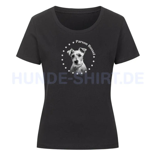 Premium Organic Damen-Shirt "Parson Russell Terrier R" Schwarz – hunde-shirt.de