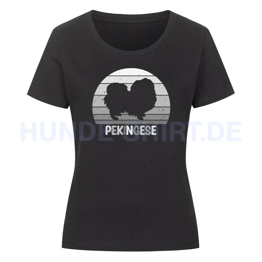 Premium Organic Damen-Shirt "Pekingese" Schwarz – hunde-shirt.de