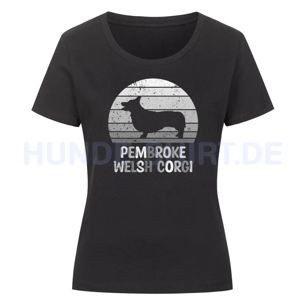 Premium Organic Damen-Shirt "Pembroke Welsh Corgi" Schwarz – hunde-shirt.de