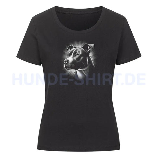 Premium Organic Damen-Shirt "Pit Bull - Shine" Schwarz – hunde-shirt.de