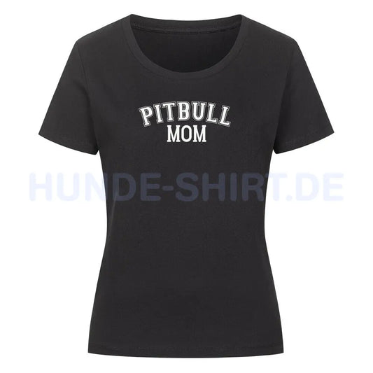 Premium Organic Damen-Shirt "Pitbull - MOM" Schwarz – hunde-shirt.de