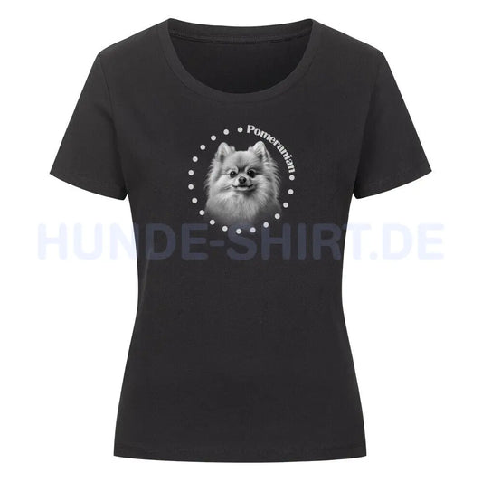 Premium Organic Damen-Shirt "Pomeranian R" Schwarz – hunde-shirt.de