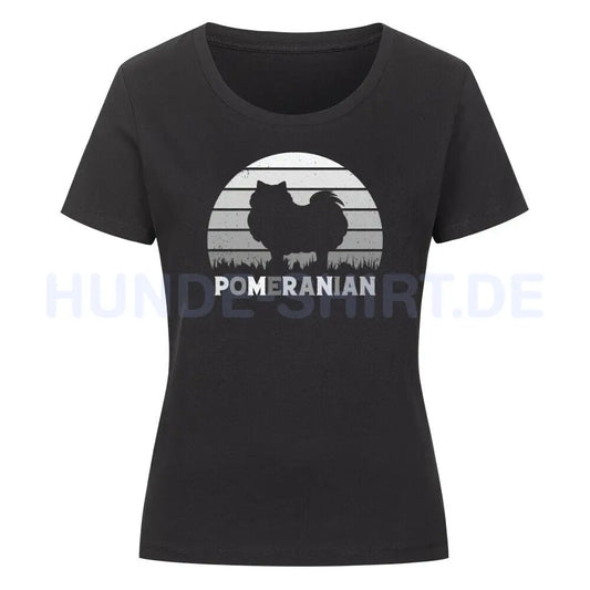 Premium Organic Damen-Shirt "Pomeranian" Schwarz – hunde-shirt.de