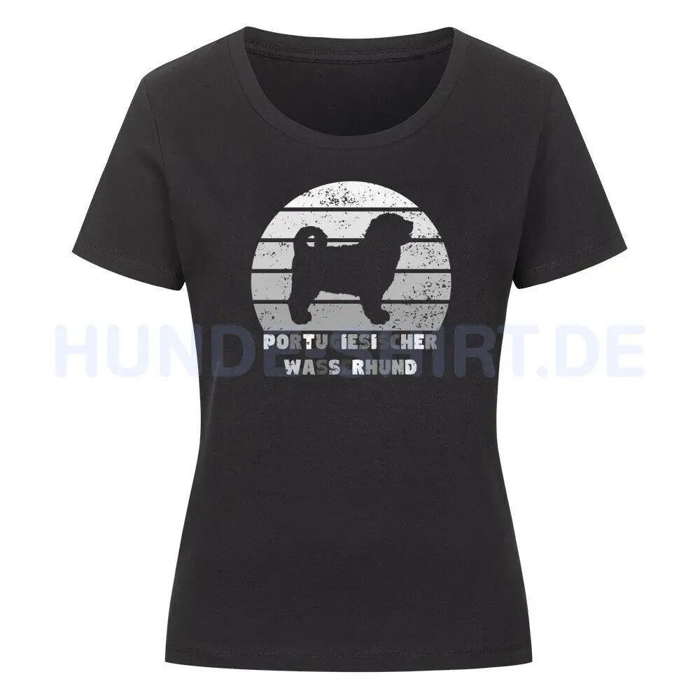 Premium Organic Damen-Shirt "Portugiesischer Wasserhund" Schwarz – hunde-shirt.de