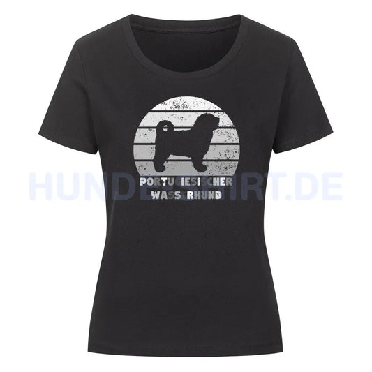 Premium Organic Damen-Shirt "Portugiesischer Wasserhund" Schwarz – hunde-shirt.de