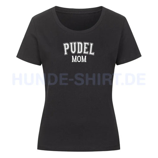 Premium Organic Damen-Shirt "Pudel - MOM" Schwarz – hunde-shirt.de