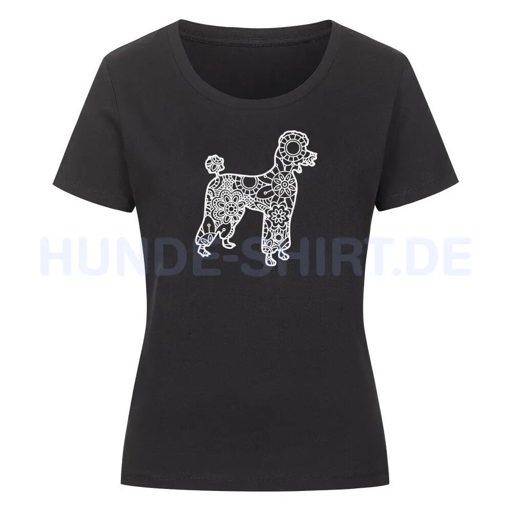 Premium Organic Damen-Shirt "Pudel pur" Schwarz – hunde-shirt.de